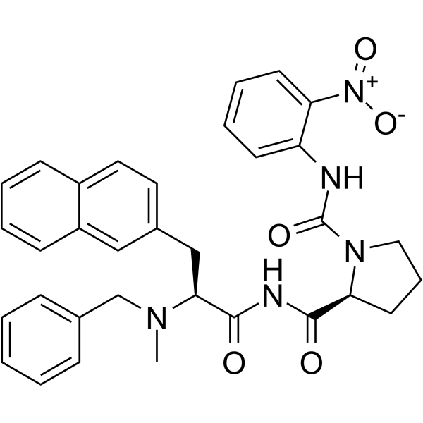 1-[[(2-硝基苯基)氨基]羰基]-l-丙基-N-甲基-3-(2-萘yl)-N-(苯基甲基)-l-丙氨酰胺结构式