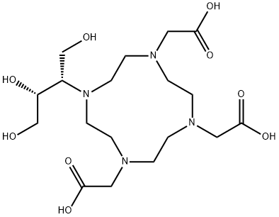 1,4,7,10-Tetraazacyclododecane-1,4,7-triacetic acid, 10-[(1S,2R)-2,3-dihydroxy-1-(hydroxymethyl)propyl]- structure