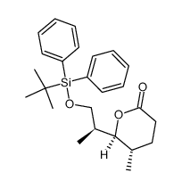 (5S,6S)-6-{(1S)-2-[(tert-butyldiphenylsilyl)oxy]-1-methylethyl}-5-methyltetrahydro-2H-pyran-2-one Structure