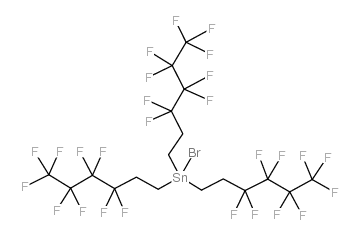 三(3,3,4,4,5,5,6,6,6,6-九氟己基)溴化锡结构式
