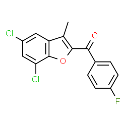 (5,7-Dichloro-3-methyl-1-benzofuran-2-yl)(4-fluorophenyl)methanone结构式