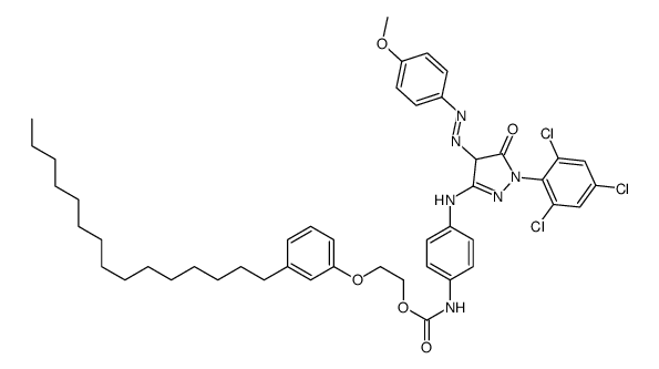 2-(3-pentadecylphenoxy)ethyl [4-[[4,5-dihydro-4-[(4-methoxyphenyl)azo]-5-oxo-1-(2,4,6-trichlorophenyl)-1H-pyrazol-3-yl]amino]phenyl]carbamate Structure