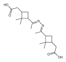 3,3'-[1,1'-(Hydrazine-1,2-diylidene)diethyl]bis[2,2-dimethylcyclobutane-1-acetic acid] structure