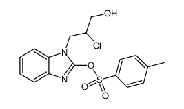Toluene-4-sulfonic acid 1-(2-chloro-3-hydroxy-propyl)-1H-benzoimidazol-2-yl ester Structure