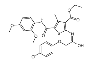 ethyl 2-[[2-(4-chlorophenoxy)acetyl]amino]-5-[(2,4-dimethoxyphenyl)carbamoyl]-4-methylthiophene-3-carboxylate结构式