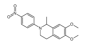 (1S)-1,2,3,4-Tetrahydro-6,7-dimethoxy-1-methyl-2-(4-nitrophenyl)isoquinoline结构式