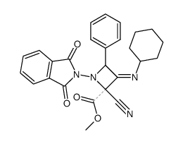 2-cyano-3-(cyclohexylimino)-2-(methoxycarbonyl)-4-phenyl-1-phthalimidoazetidine Structure