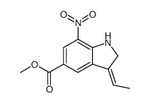 methyl (3Z)-3-ethylidene-7-nitro-2,3-dihydro-1H-indole-5-carboxylate Structure