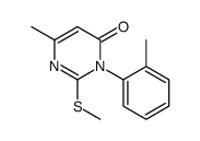 6-methyl-3-(2-methylphenyl)-2-methylsulfanylpyrimidin-4-one Structure