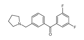 3,5-DIFLUORO-3'-PYRROLIDINOMETHYL BENZOPHENONE结构式