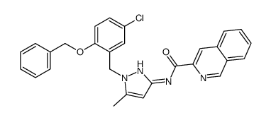 N-[1-[(5-chloro-2-phenylmethoxyphenyl)methyl]-5-methylpyrazol-3-yl]isoquinoline-3-carboxamide结构式