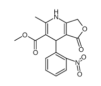 2-Methyl-4-(2-nitrophenyl)-5-oxo-1,4,5,7-tetrahydrofuro(3,4-b)pyridin-3-carbonsaeuremethylester结构式