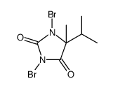 2,4-Imidazolidinedione, 1,3-dibromo-5-methyl-5-(1-methylethyl)结构式