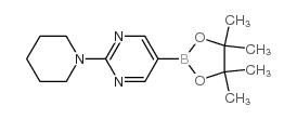 2-(哌啶-1-基)-5-(4,4,5,5-四甲基-1,3,2-二氧杂硼烷-2-基)嘧啶结构式