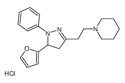 1-[2-[3-(furan-2-yl)-2-phenyl-3,4-dihydropyrazol-5-yl]ethyl]piperidine,hydrochloride Structure