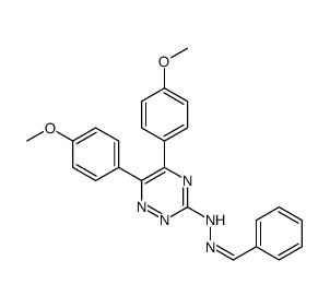 N-[(E)-benzylideneamino]-5,6-bis(4-methoxyphenyl)-1,2,4-triazin-3-amine Structure