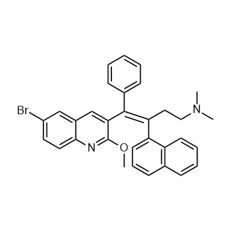 (Z)-4-(6-溴-2-甲氧基喹啉-3-基)-N,N-二甲基-3-(萘-1-基)-4-苯基丁-3-烯-1-胺结构式
