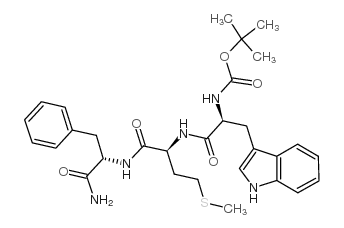 tert-butyl N-[1-[[1-[(1-amino-1-oxo-3-phenylpropan-2-yl)amino]-4-methylsulfanyl-1-oxobutan-2-yl]amino]-3-(1H-indol-3-yl)-1-oxopropan-2-yl]carbamate结构式