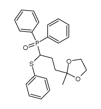 5-diphenylphosphinoyl-5-phenylthiopentan-2-one ethylene acetal Structure