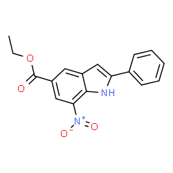 7-硝基-2-苯基-1H-吲哚-5-羧酸乙酯结构式