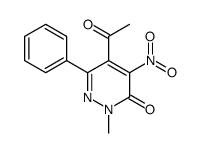 5-acetyl-2-methyl-4-nitro-6-phenylpyridazin-3-one结构式
