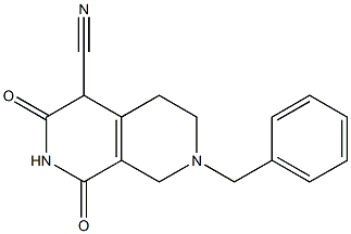 7-Benzyl-1,3-dioxo-1,2,3,4,5,6,7,8-octahydro-[2,7]naphthyridine-4-carbonitrile结构式