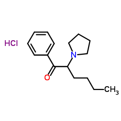 1-Phenyl-2-(1-pyrrolidinyl)-1-hexanone hydrochloride (1:1) Structure