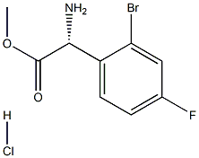 (R)-2-氨基-2-(2-溴-4-氟苯基)乙酸甲酯盐酸盐结构式