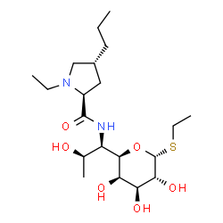 Ethyl 6,8-dideoxy-6-[[[(2S,4R)-1-ethyl-4β-propyl-2α-pyrrolidinyl]carbonyl]amino]-1-thio-D-erythro-α-D-galacto-octopyranoside structure