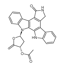 (3S,5R)-2-methylene-5-(7-oxo-6,7-dihydro-5H-indolo[2,3-a]pyrrolo[3,4-c]carbazol-12(13H)-yl)tetrahydrofuran-3-yl acetate Structure
