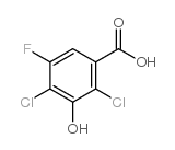 2,4-dichloro-5-fluoro-3-hydroxybenzoic acid Structure