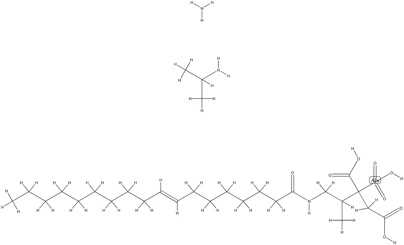 ammonium isopropylammonium C-[1-methyl-2-(octadec-9-enoylamino)ethyl] sulphonatosuccinate结构式