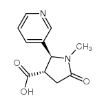 反-1-甲基-4-羧基-5-(3-吡啶基)-2-吡咯烷酮结构式