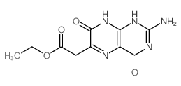 6-Pteridineacetic acid, 2-amino-1,4,7,8-tetrahydro-4,7-dioxo-, ethyl ester结构式