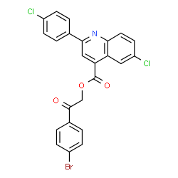 2-(4-bromophenyl)-2-oxoethyl 6-chloro-2-(4-chlorophenyl)-4-quinolinecarboxylate结构式