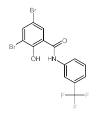Benzamide,3,5-dibromo-2-hydroxy-N-[3-(trifluoromethyl)phenyl]- Structure