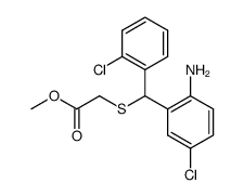 [(2-amino-5-chlorophenyl)-(2-chlorophenyl)-methylsulfanyl]acetic acid methyl ester结构式