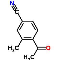 (9CI)-4-乙酰基-3-甲基苯甲腈结构式