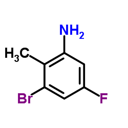 2-甲基-3-溴-5-氟苯胺结构式