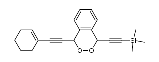 1-[2-(3-cyclohex-1-enyl-1-hydroxyprop-2-ynyl)phenyl]-3-trimethylsilylprop-2-yn-1-ol结构式