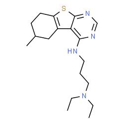 N1,N1-diethyl-N3-(6-methyl-5,6,7,8-tetrahydrobenzo[4,5]thieno[2,3-d]pyrimidin-4-yl)propane-1,3-diamine结构式