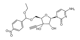 1-[3-C-ethynyl-5-O-[1-ethoxy-1-(4-nitrophenyl)methyl]-β-D-ribo-pentofuranosyl]cytosine Structure