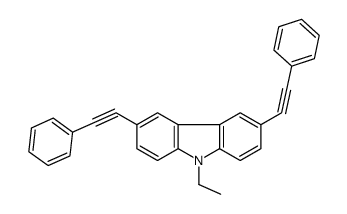 9-ethyl-3,6-bis(2-phenylethynyl)carbazole结构式
