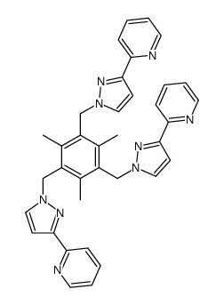 1,3,5-trimethyl-2,4,6-tris(3-{pyridin-2-yl}-pyrazol-1-yl-methyl)benzene Structure