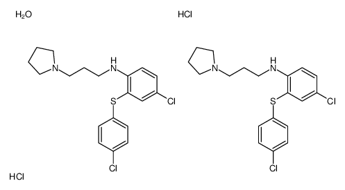 4-chloro-2-(4-chlorophenyl)sulfanyl-N-(3-pyrrolidin-1-ylpropyl)aniline,hydrate,dihydrochloride Structure