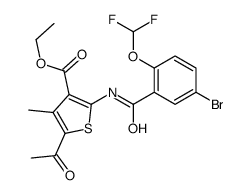 ethyl 5-acetyl-2-[[5-bromo-2-(difluoromethoxy)benzoyl]amino]-4-methylthiophene-3-carboxylate Structure