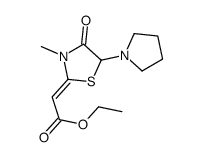 ethyl (2E)-2-(3-methyl-4-oxo-5-pyrrolidin-1-yl-1,3-thiazolidin-2-ylidene)acetate结构式
