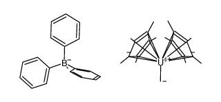 [(pentamethylcyclopentadienyl)2UMe][MeBPh3] Structure