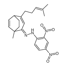 2,4-Dinitrophenyl hydrazone of 1-methyl-4-(4-methyl-3-pentenyl)bicyclo<3.2.2>nona-3,6-dien-2-one结构式