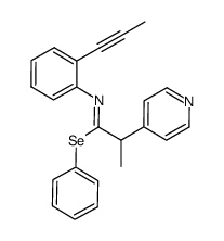 (Z)-phenyl N-[2-(prop-1-ynyl)phenyl]-2-(pyridin-4-yl)propaneselenoimidate Structure